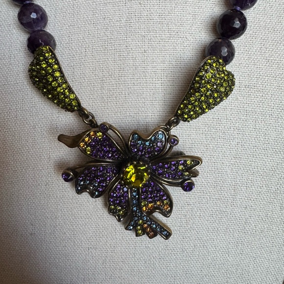Heidi Daus Necklace Flower Pendant With Mutlicolored Swarovski Crystals - Picture 5 of 5